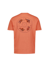 T-Shirt V-Neck Melange Garment Dyed Placed Print | Melon