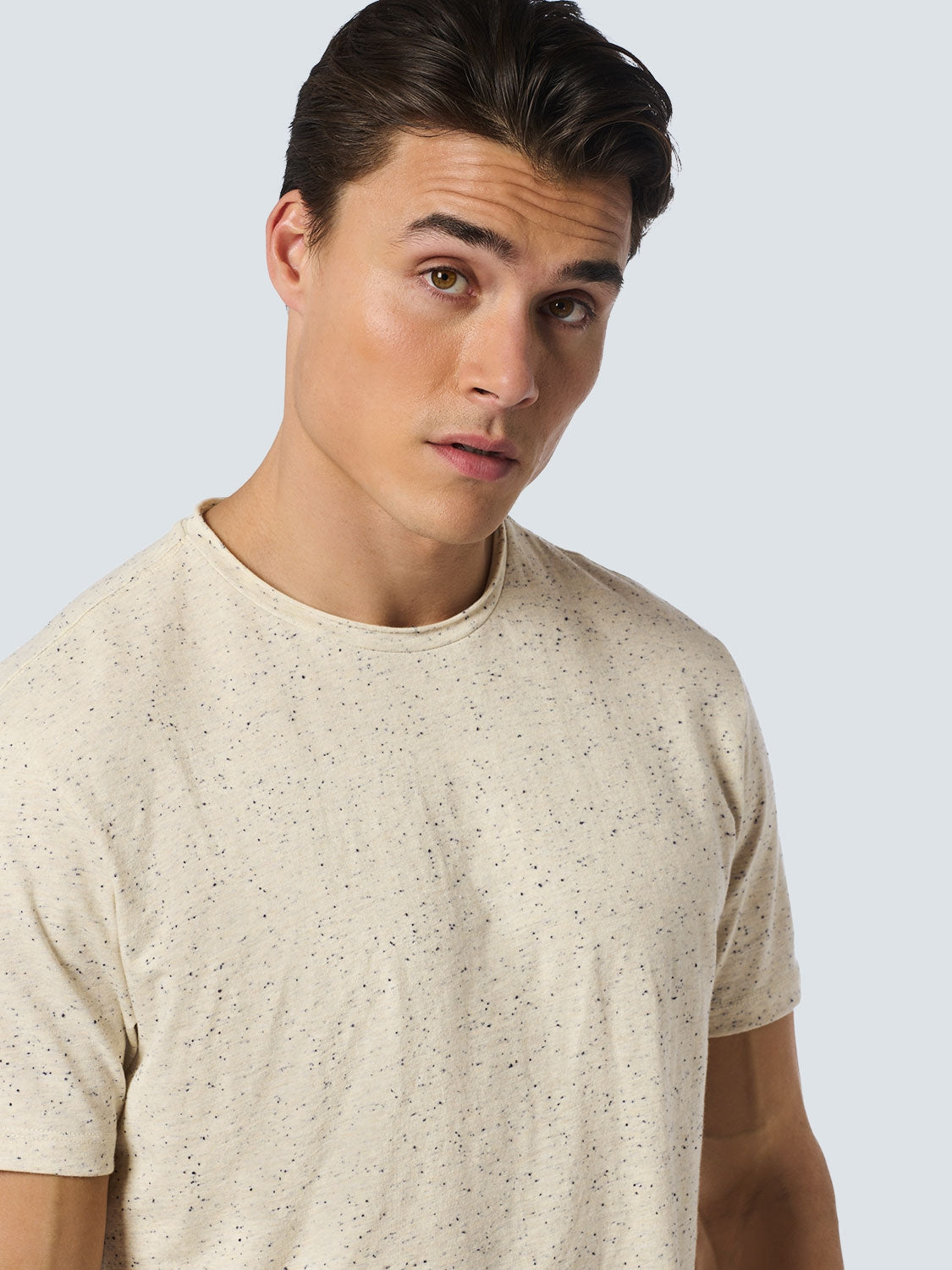 T-Shirt Crewneck Melange | Cream