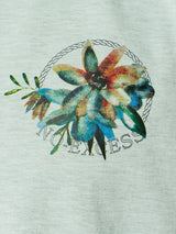 T-Shirt Crewneck Melange Garment Dyed Placed Print | Mint