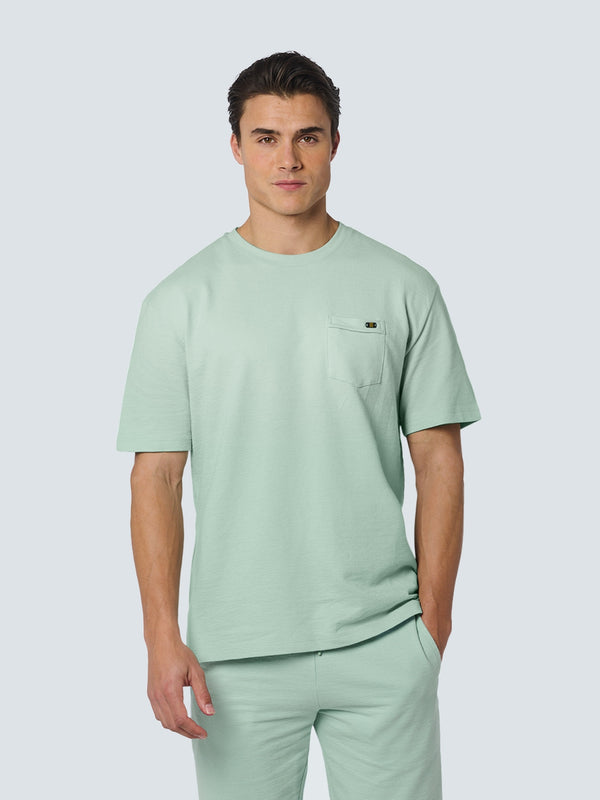 T-Shirt Crewneck Solid Jacquard Slub | Mint
