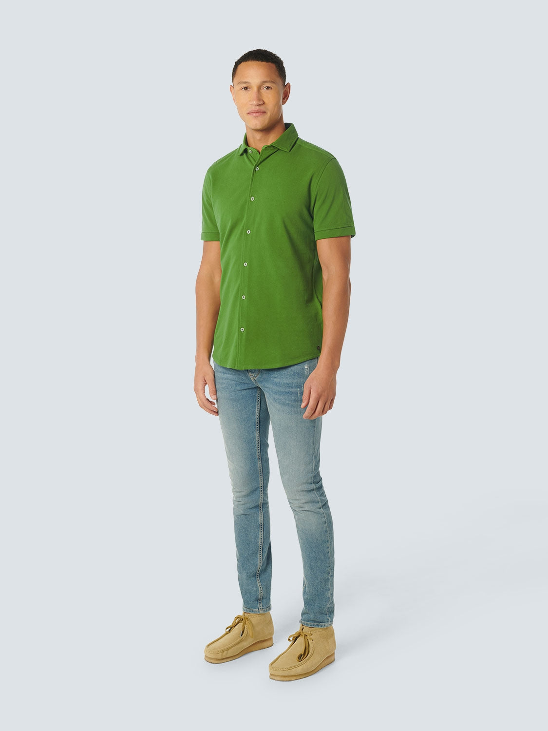 Shirt Short Sleeve Jersey Solid Pique | Green