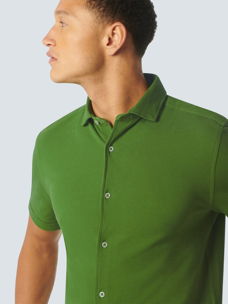 Shirt Short Sleeve Jersey Solid Pique | Green