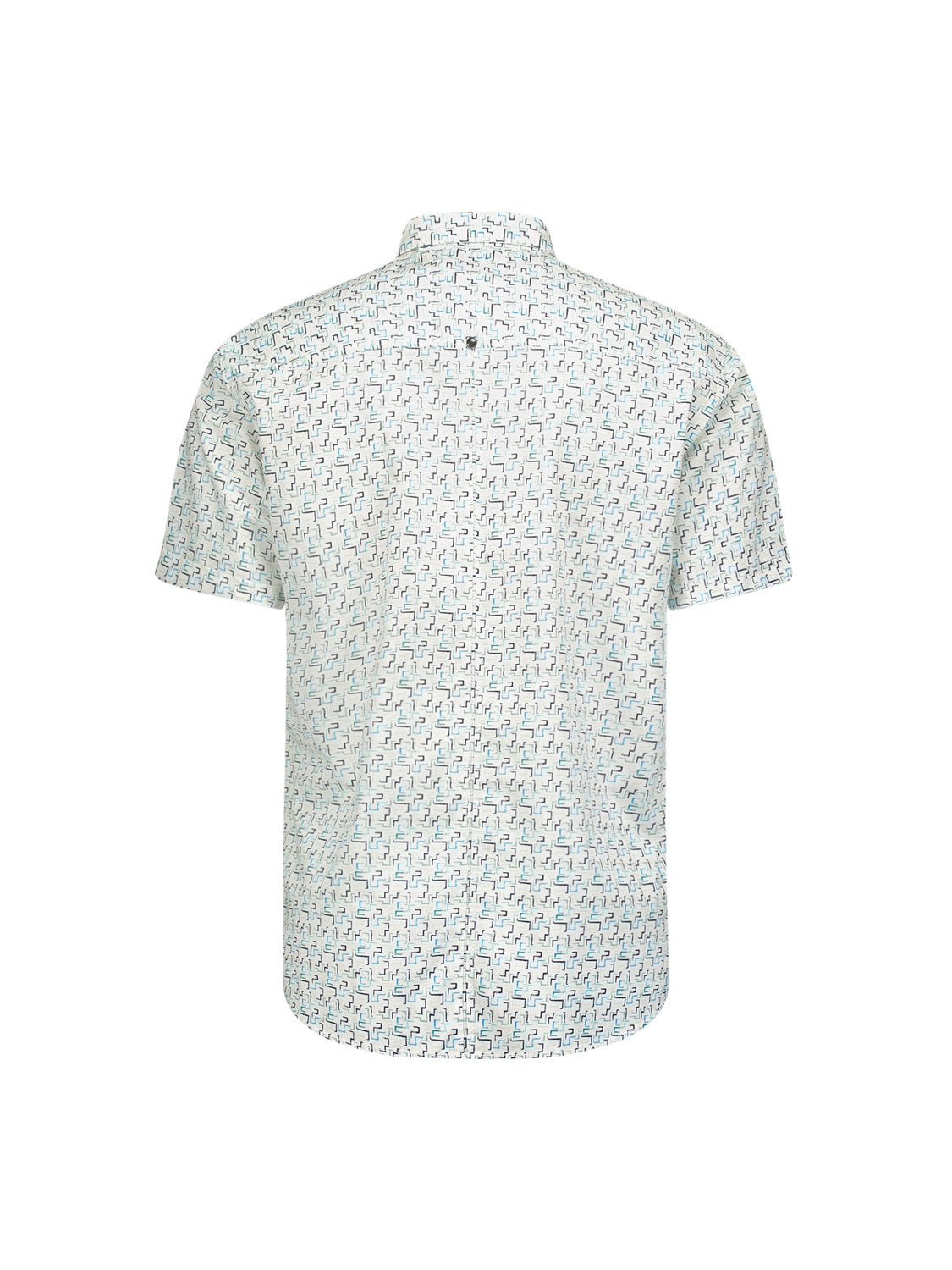Shirt Short Sleeve Stretch Allover Printed | Aqua