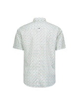 Shirt Short Sleeve Stretch Allover Printed | Aqua