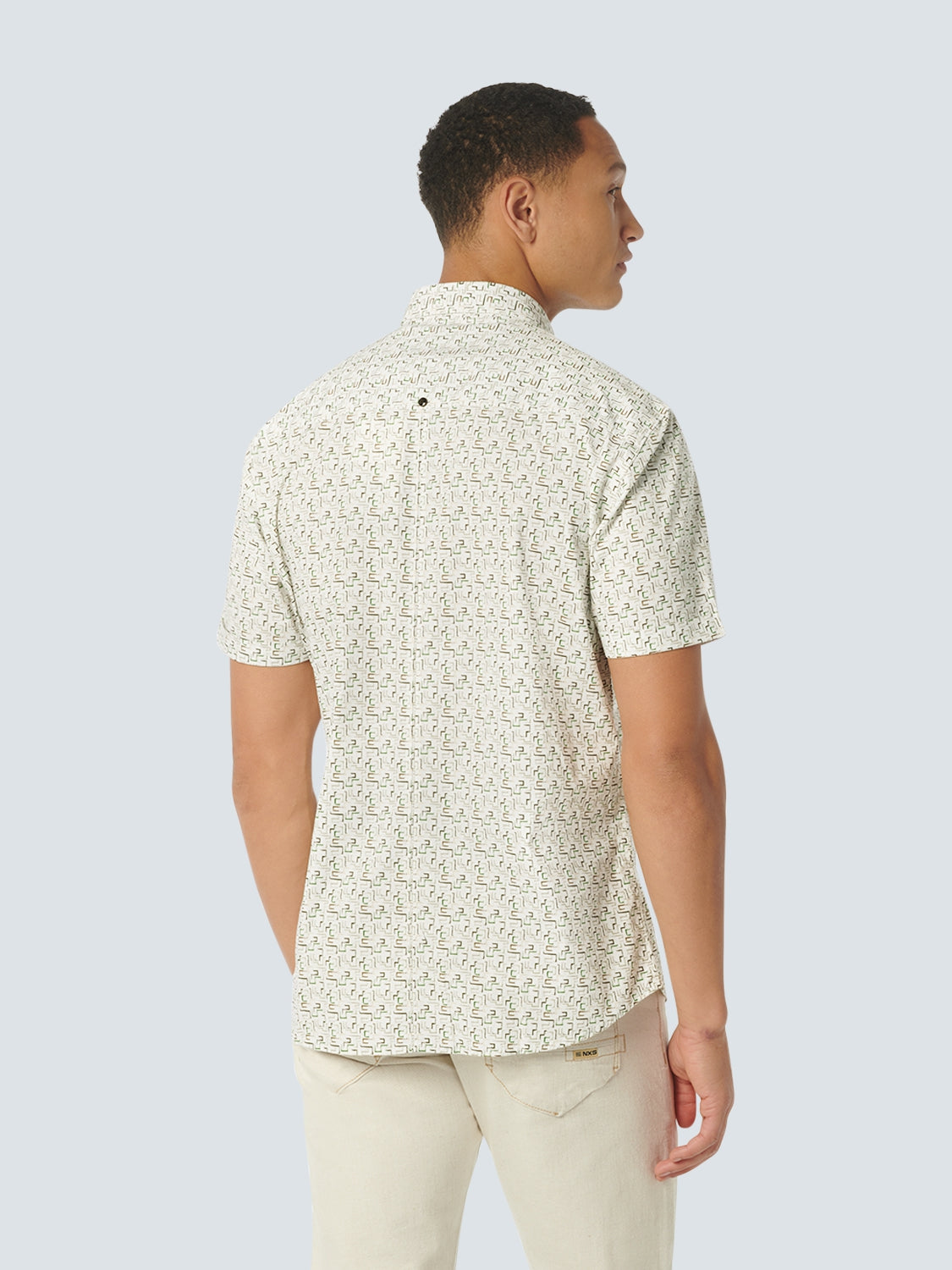 Shirt Short Sleeve Stretch Allover Printed | Green