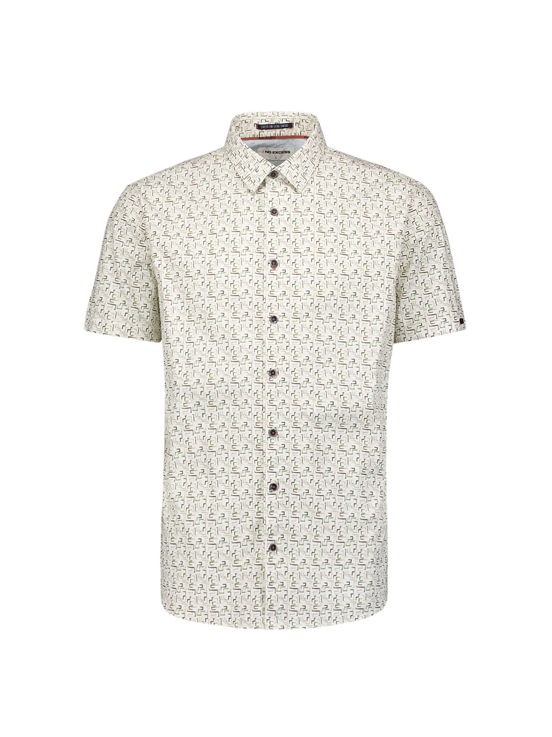 Shirt Short Sleeve Stretch Allover Printed | Green