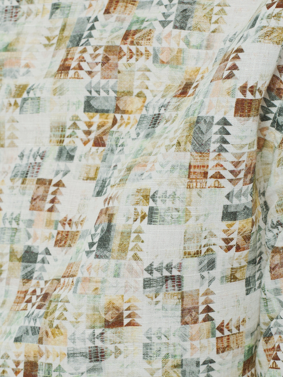Shirt Short Sleeve Allover Printed With Linen | Green