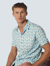 Shirt Short Sleeve Allover Printed | Aqua