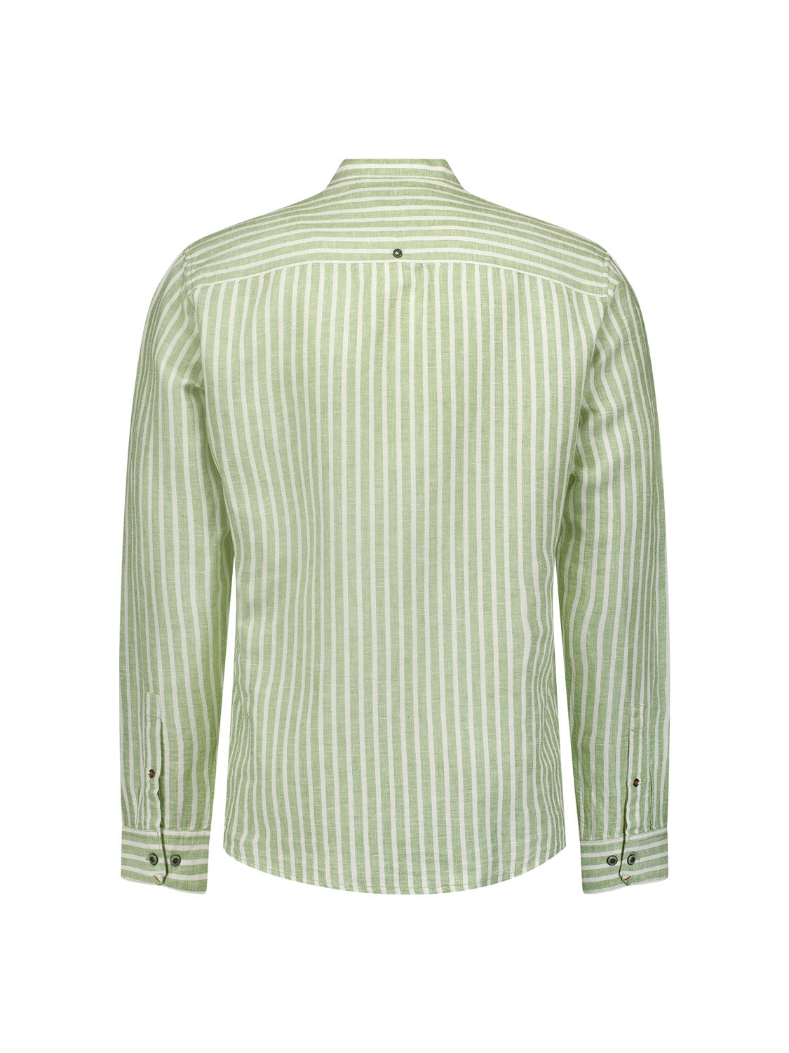 Shirt Granddad Stripe With Linen | Green