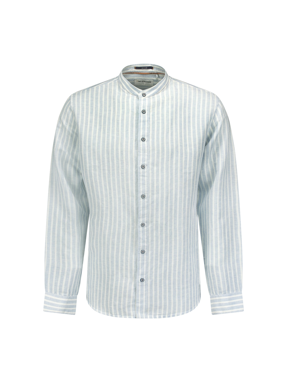 Shirt Granddad Stripe With Linen | Cloud
