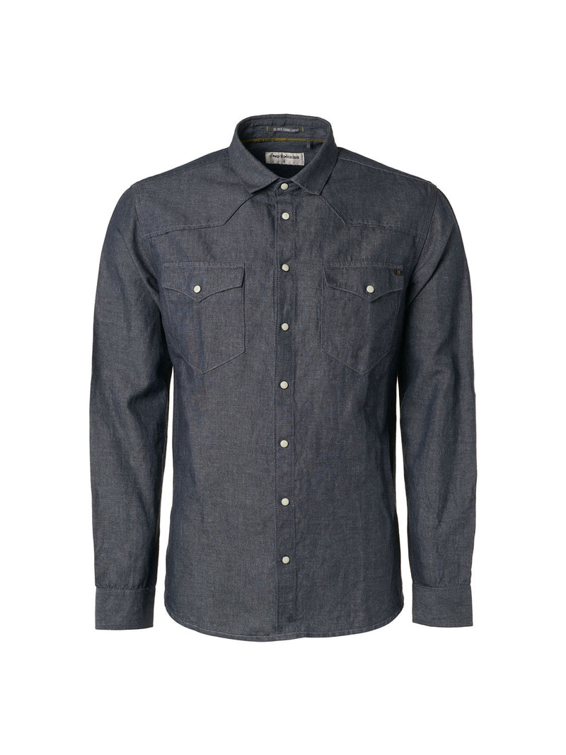 Shirt Denim Look With Linen | Indigo
