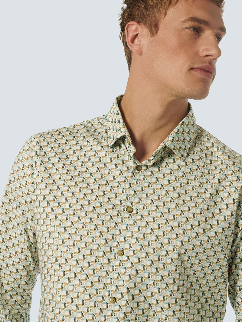 Shirt Stretch Allover Printed | Mint