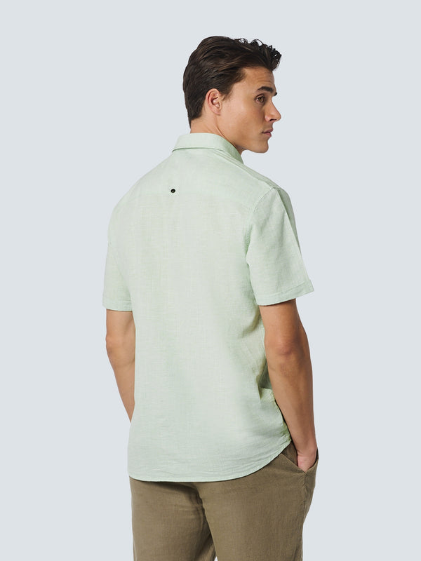 Shirt Short Sleeve 2 Coloured Melange With Linen | Mint