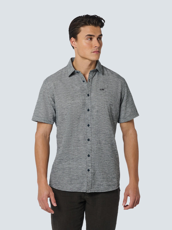 Shirt Short Sleeve 2 Coloured Melange With Linen | Night
