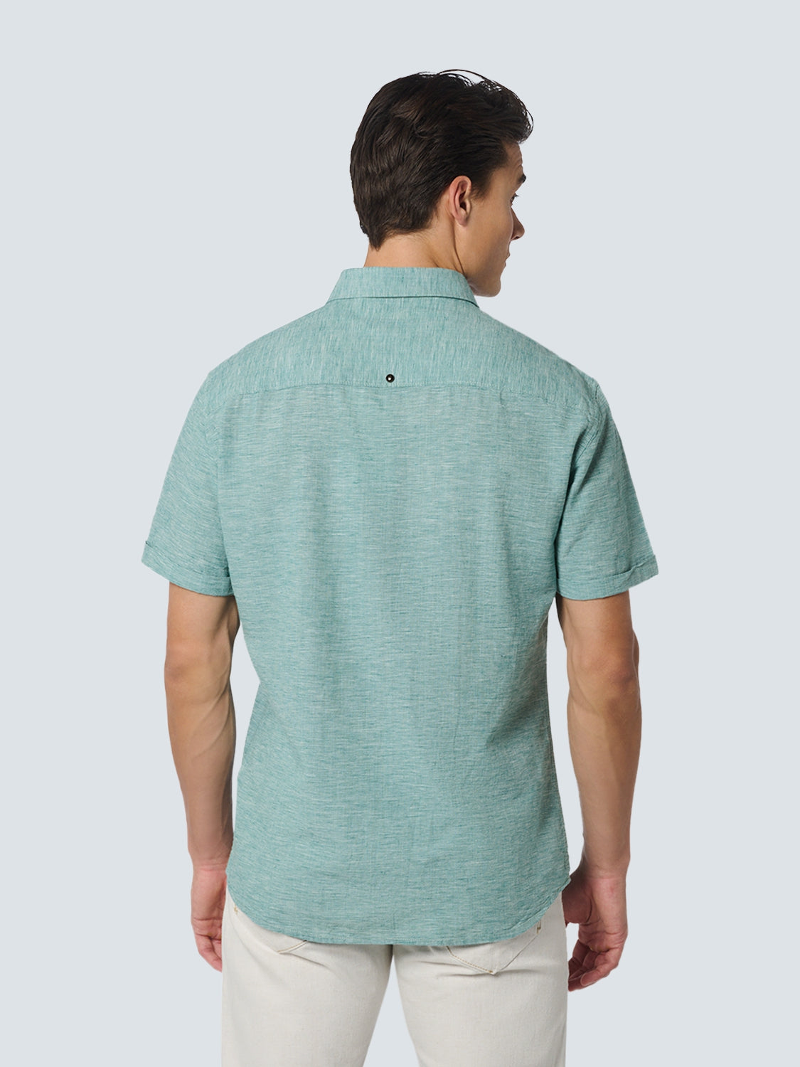 Shirt Short Sleeve 2 Coloured Melange With Linen | Pacific