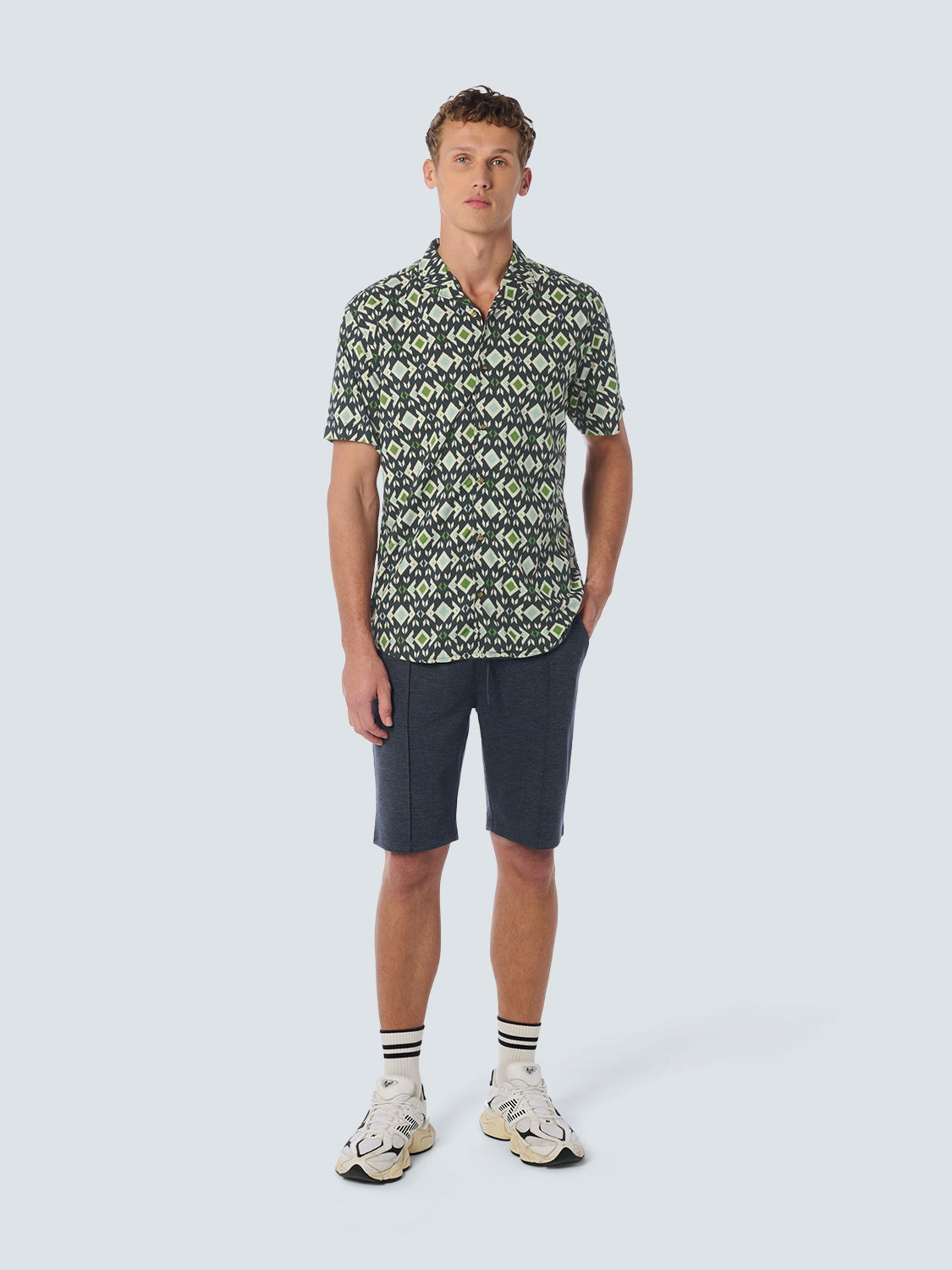 Shirt Short Sleeve Resort Collar Allover Printed | Night