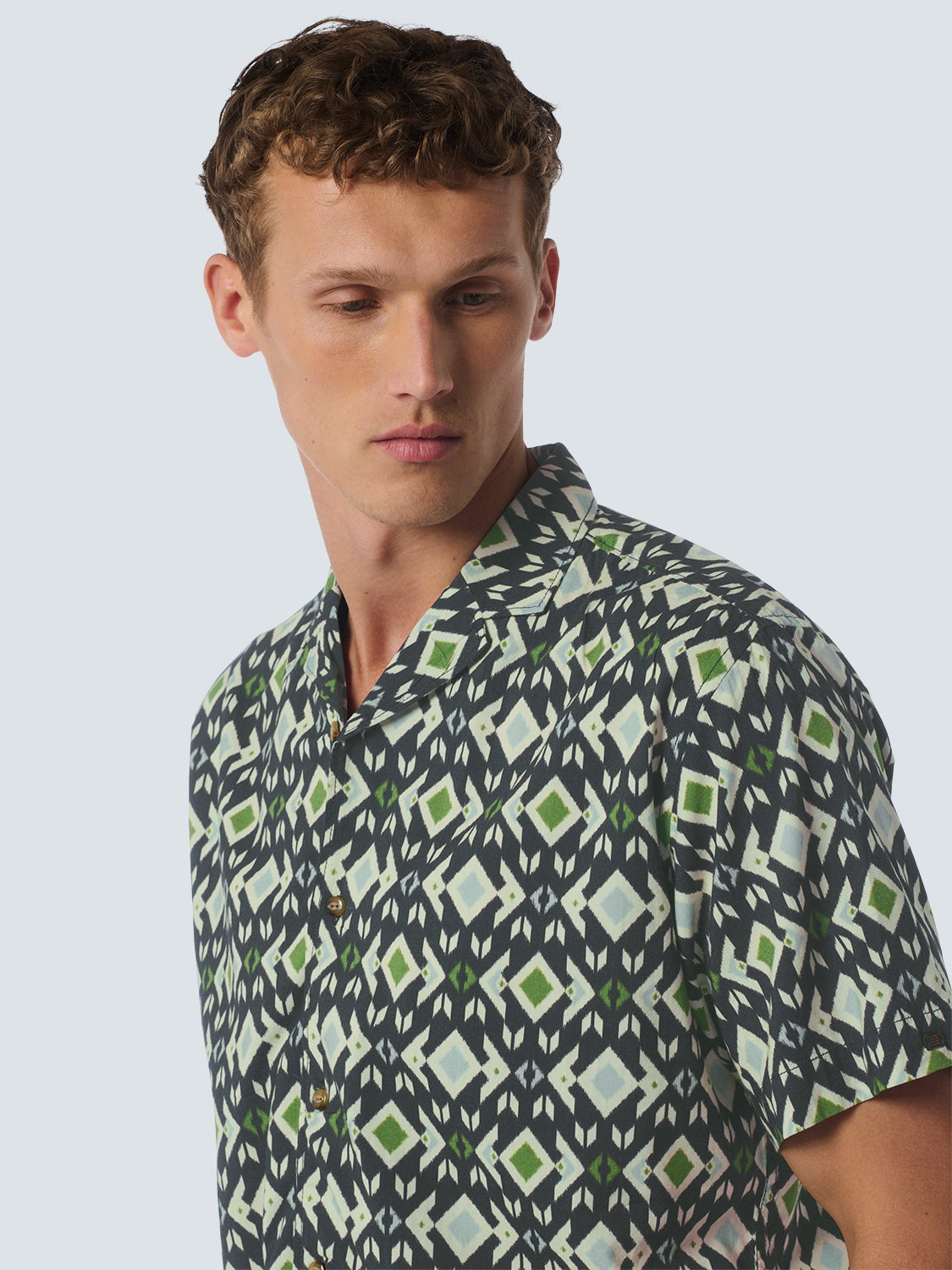 Shirt Short Sleeve Resort Collar Allover Printed | Night