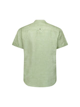 Shirt Short Sleeve Granddad 2 Coloured Melange With Linen | Green