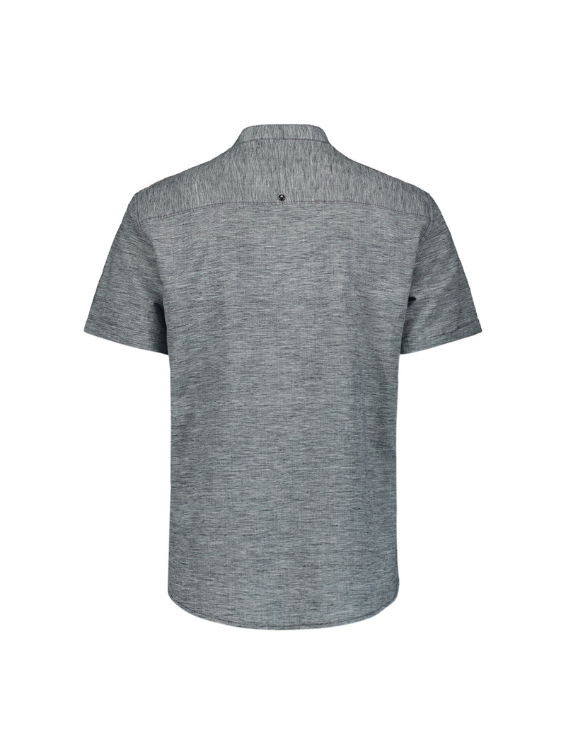 Shirt Short Sleeve Granddad 2 Coloured Melange With Linen | Night
