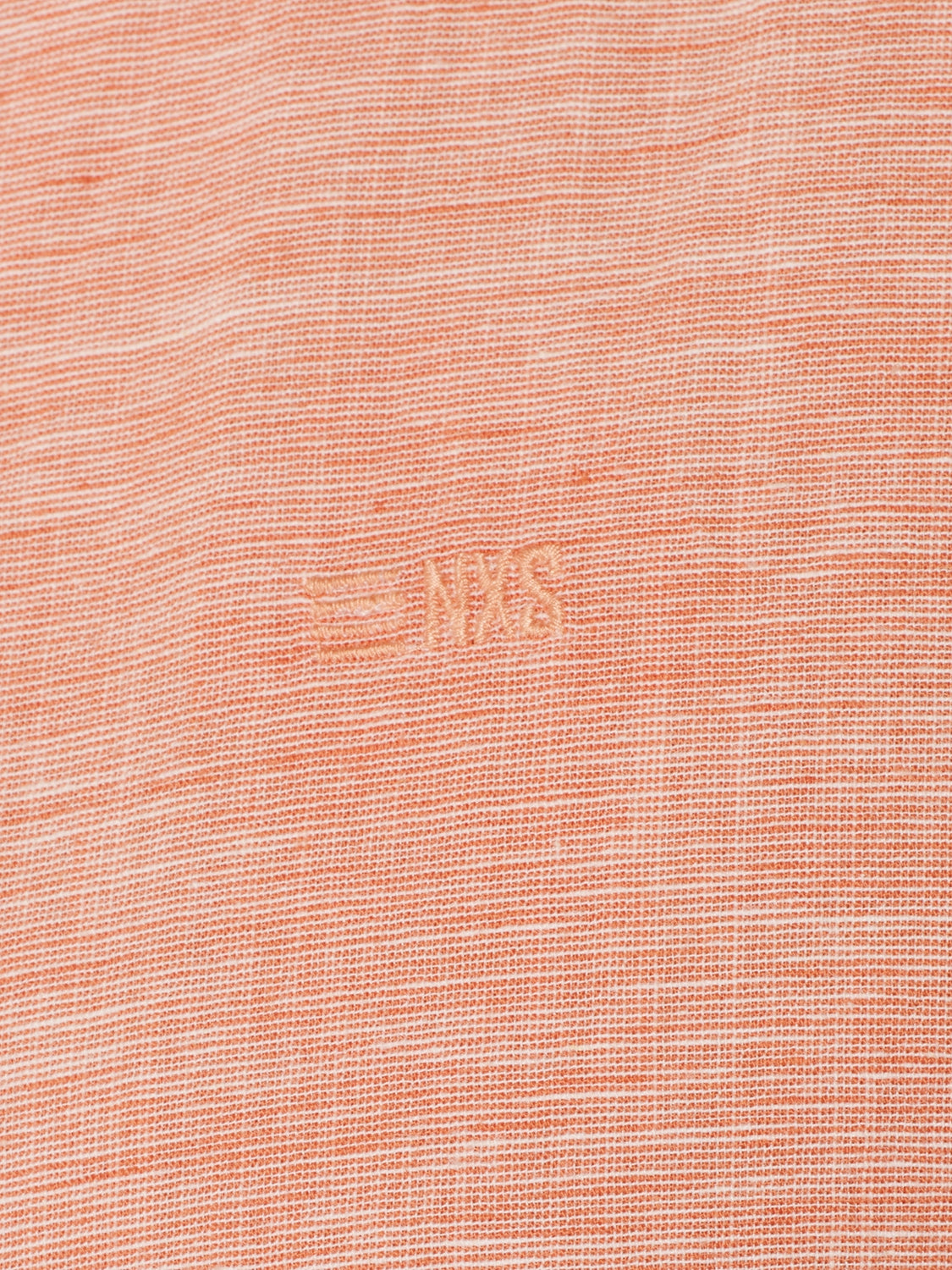 Shirt Short Sleeve Granddad 2 Coloured Melange With Linen | Melon