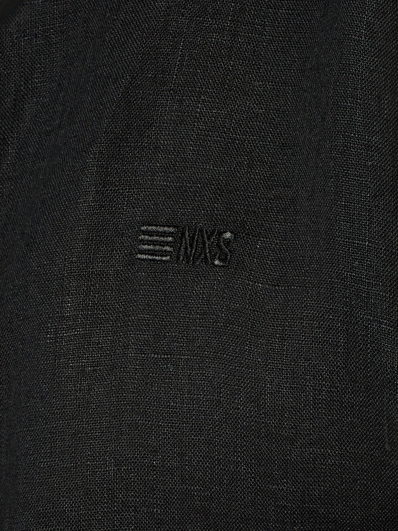 Shirt Granddad Linen Solid | Black