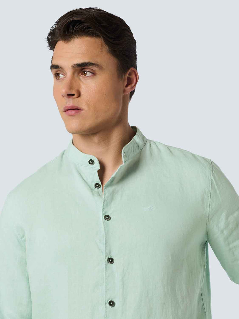 Shirt Granddad Linen Solid | Mint