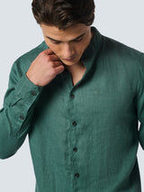 Shirt Granddad Linen Solid | Steel