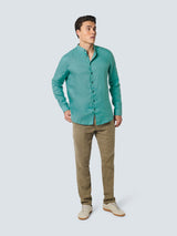 Shirt Granddad Linen Solid | Pacific