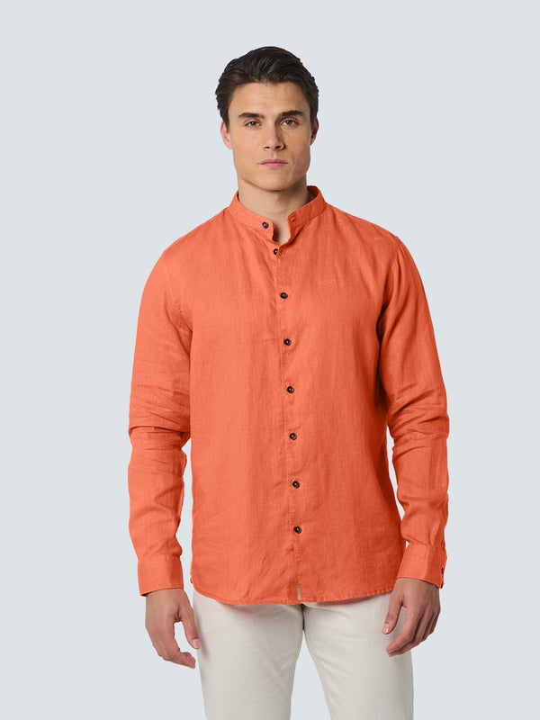 Shirt Granddad Linen Solid | Melon