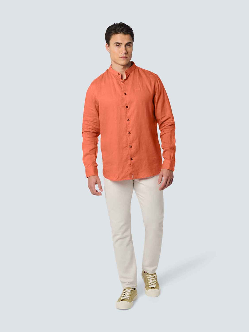 Shirt Granddad Linen Solid | Melon