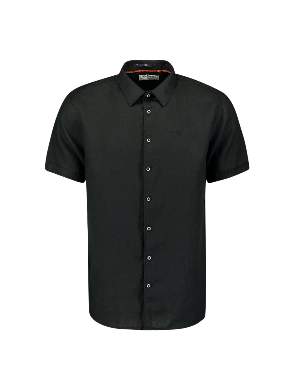 Shirt Short Sleeve Linen Solid | Black – No Excess