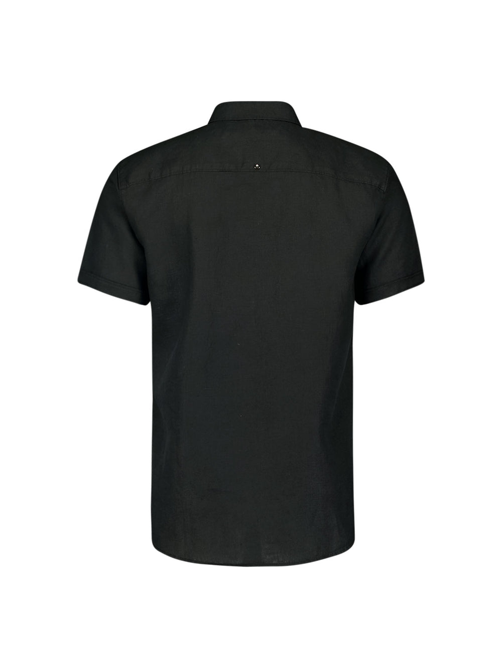 Shirt Short Sleeve Linen Solid | Black – No Excess