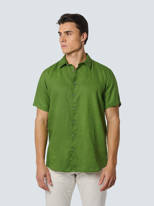 Shirt Short Sleeve Linen Solid | Green