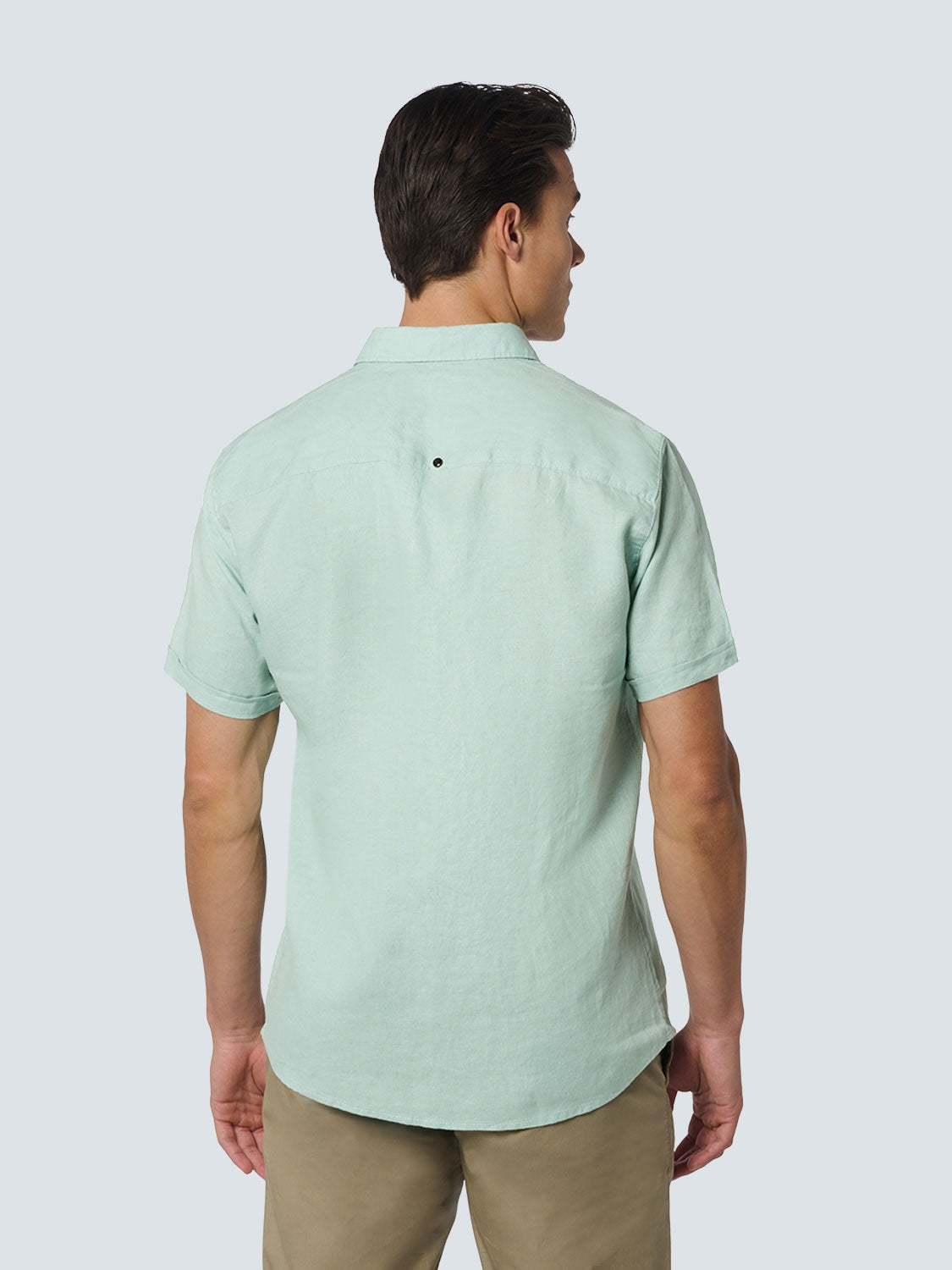 Shirt Short Sleeve Linen Solid | Mint