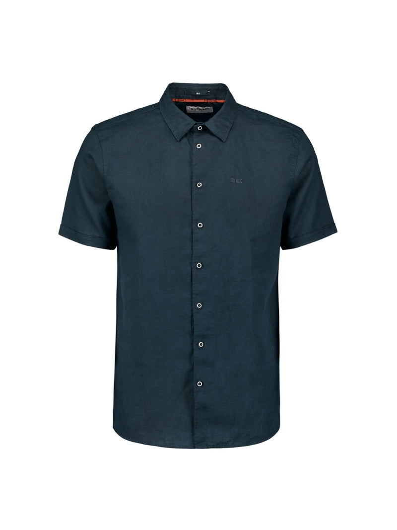 Shirt Short Sleeve Linen Solid | Night