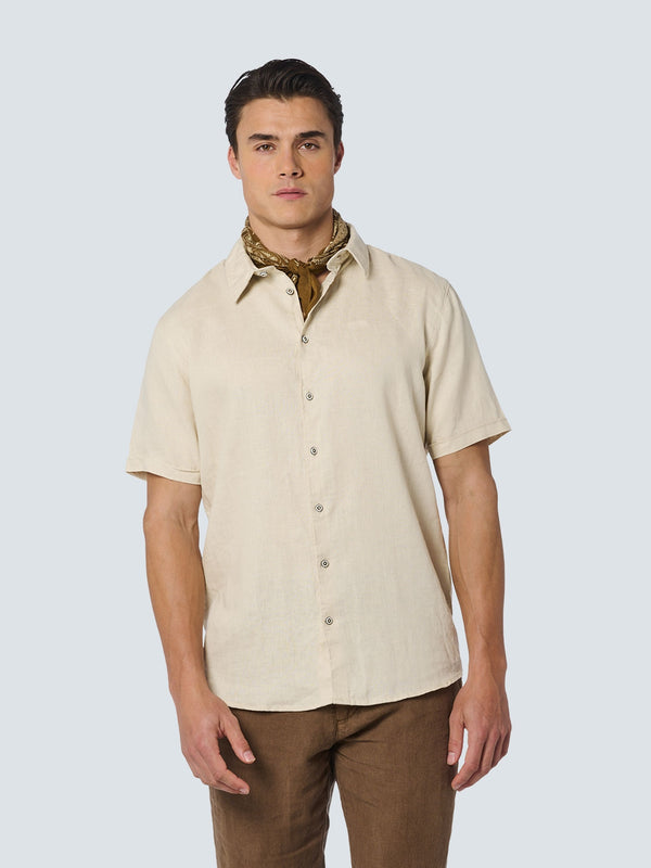 Shirt Short Sleeve Linen Solid | Cement