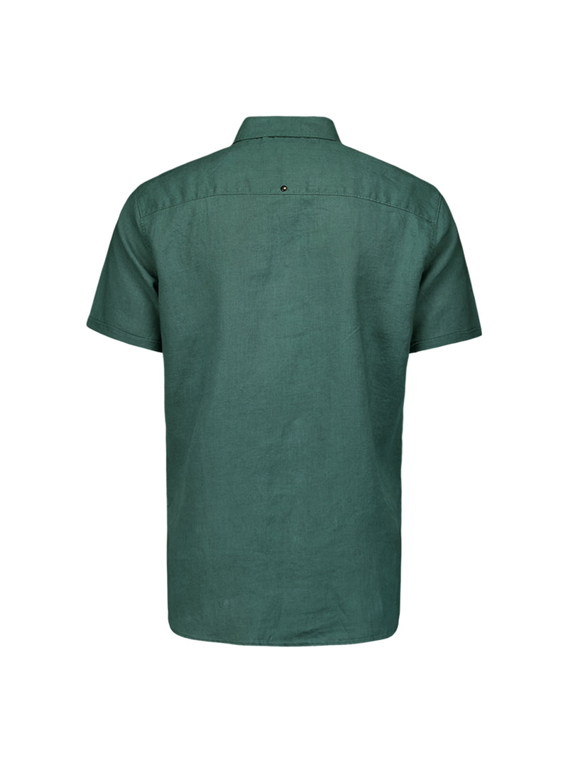 Shirt Short Sleeve Linen Solid | Steel