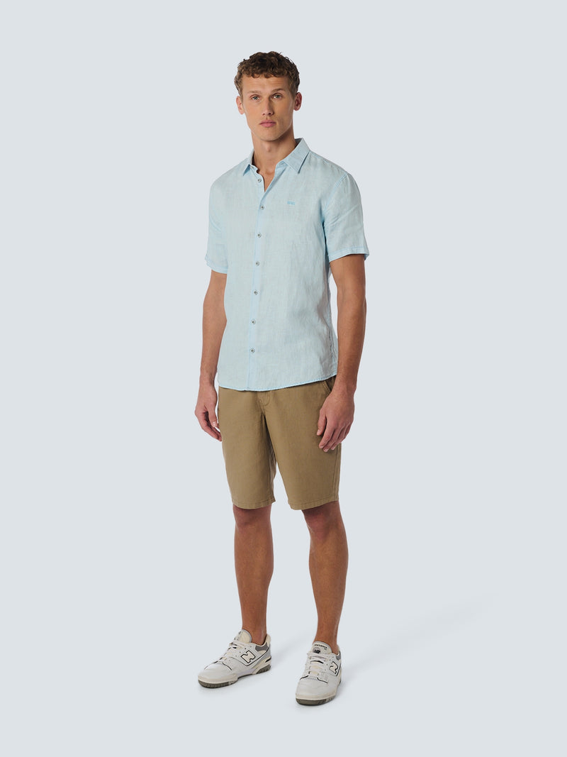 Shirt Short Sleeve Linen Solid | Ice