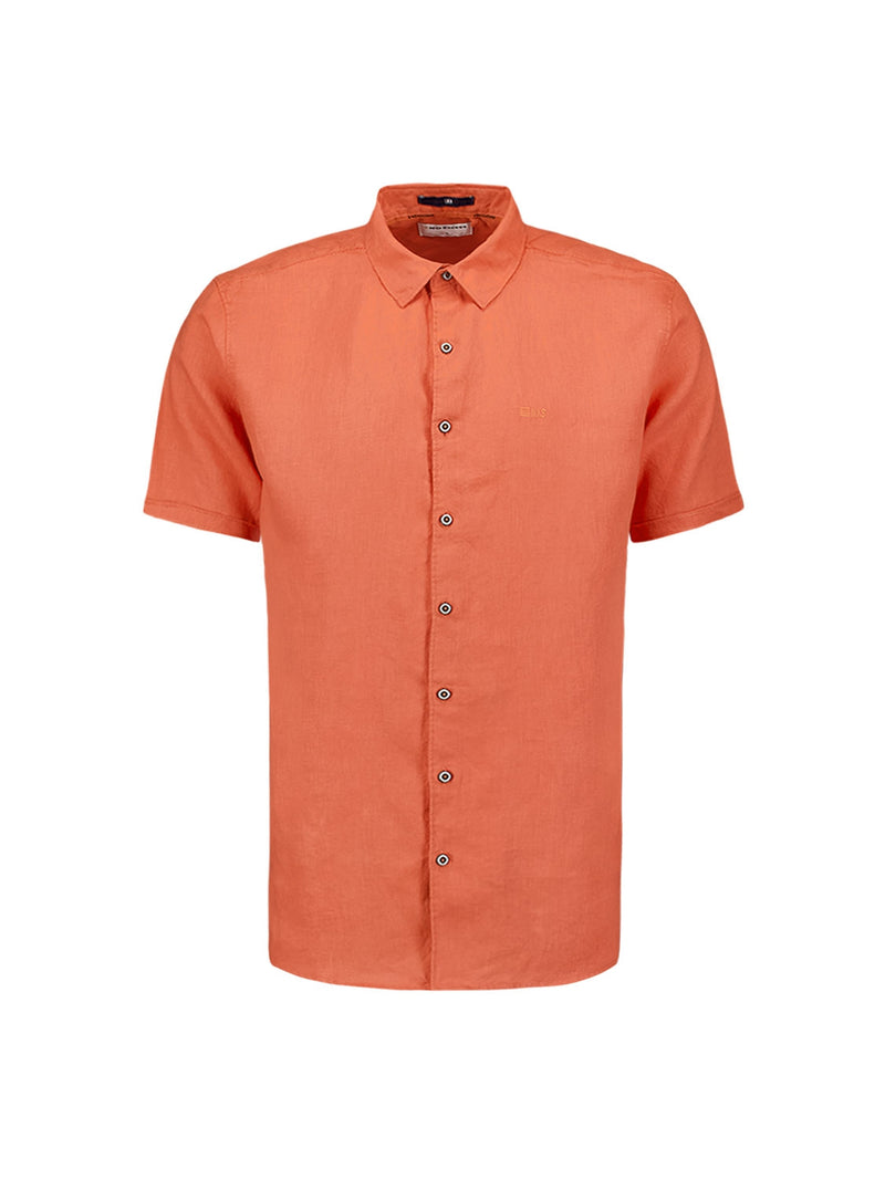 Shirt Short Sleeve Linen Solid | Melon