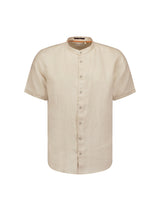 Shirt Short Sleeve Granddad Linen Solid | Cement