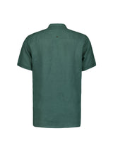 Shirt Short Sleeve Granddad Linen Solid | Steel