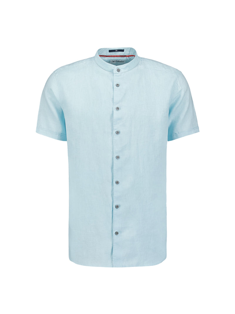 Shirt Short Sleeve Granddad Linen Solid | Ice