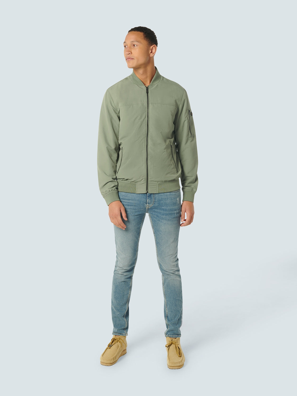 Jacket Short Fit Bomber | Light Army