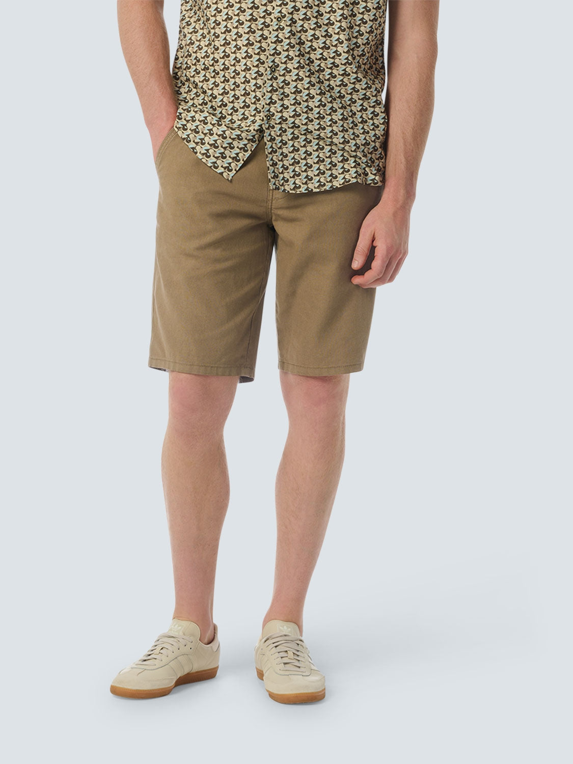 Short With Linen Garment Dyed | Almond