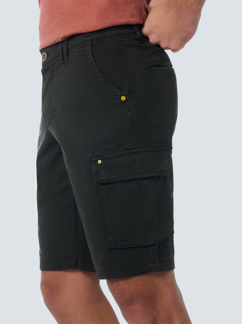 Short Cargo Garment Dyed + Stone Washed Stretch | Motorblack