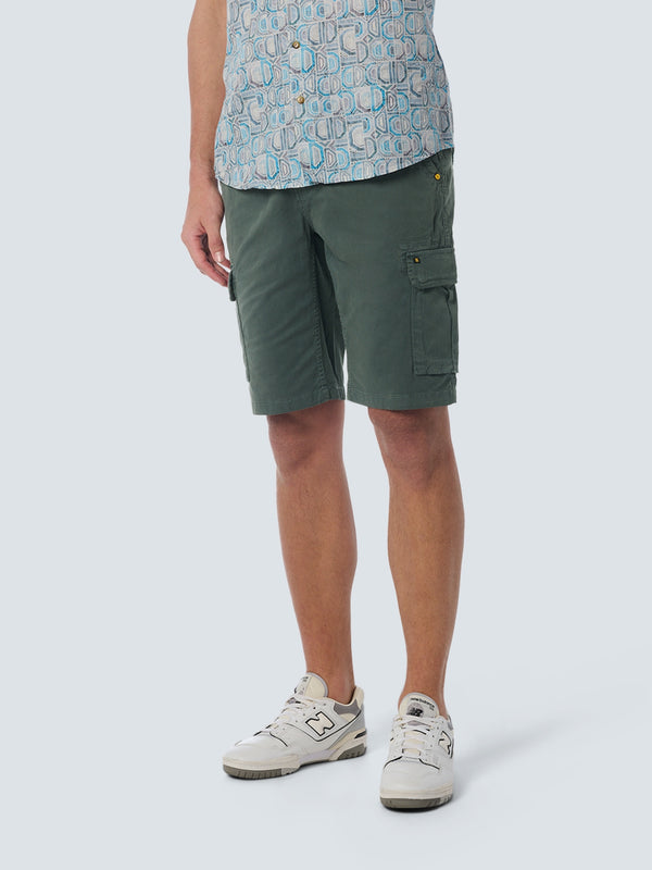 Short Cargo Garment Dyed + Stone Washed Stretch | Steel