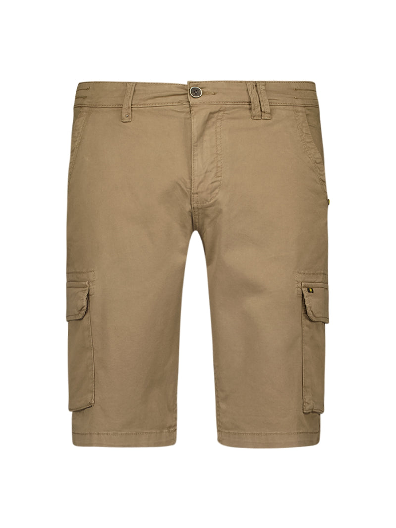 Short Cargo Garment Dyed + Stone Washed Stretch | Almond