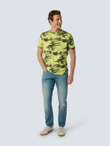 T-Shirt Crewneck Allover Printed Garment Dyed | Lime