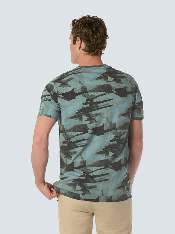 T-Shirt Crewneck Allover Printed Garment Dyed | Sky