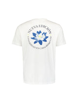 T-Shirt Crewneck Placed Prints Garment Dyed Slub | White